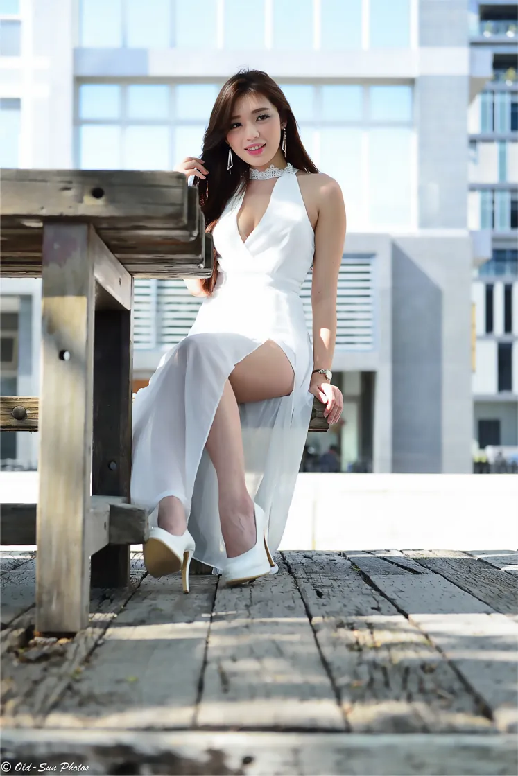 [Mzsock] NO.156 Xie Liqi white dress with high heels and beautiful legs street photography#[105P]-33