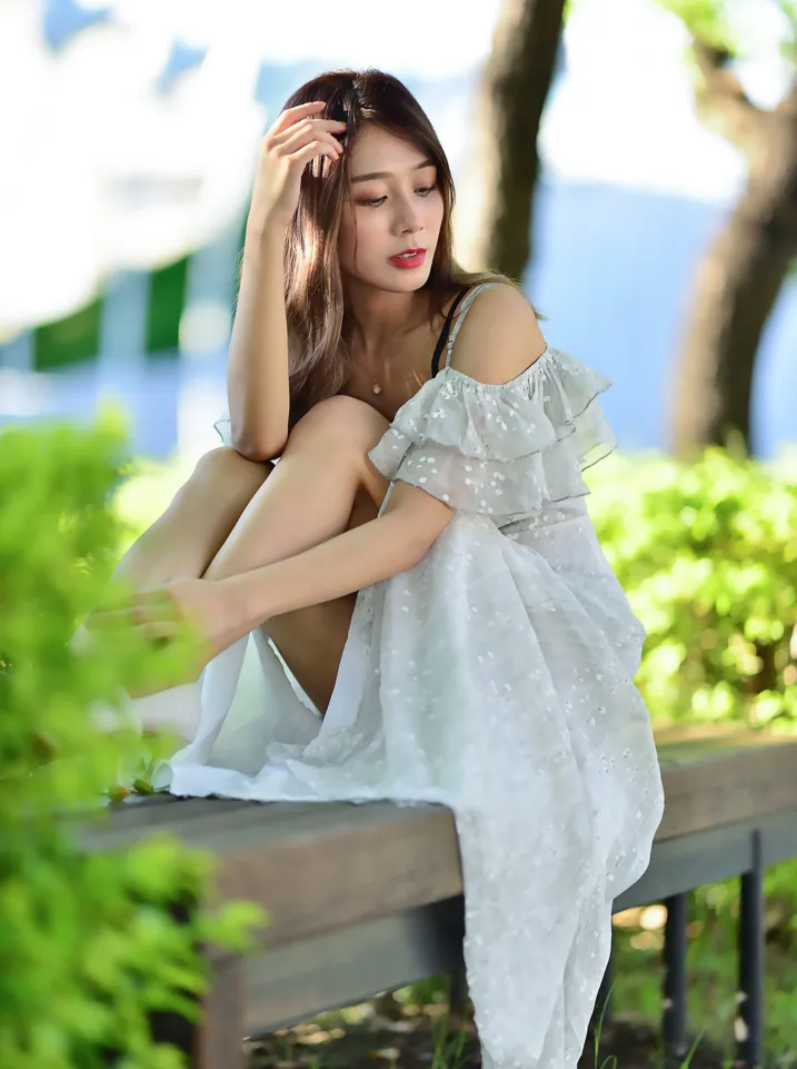 [Mzsock] NO.200 vivi Cao Yuanyuan suspender high-slit long skirt with high heels and beautiful legs street photography#[105P]-84